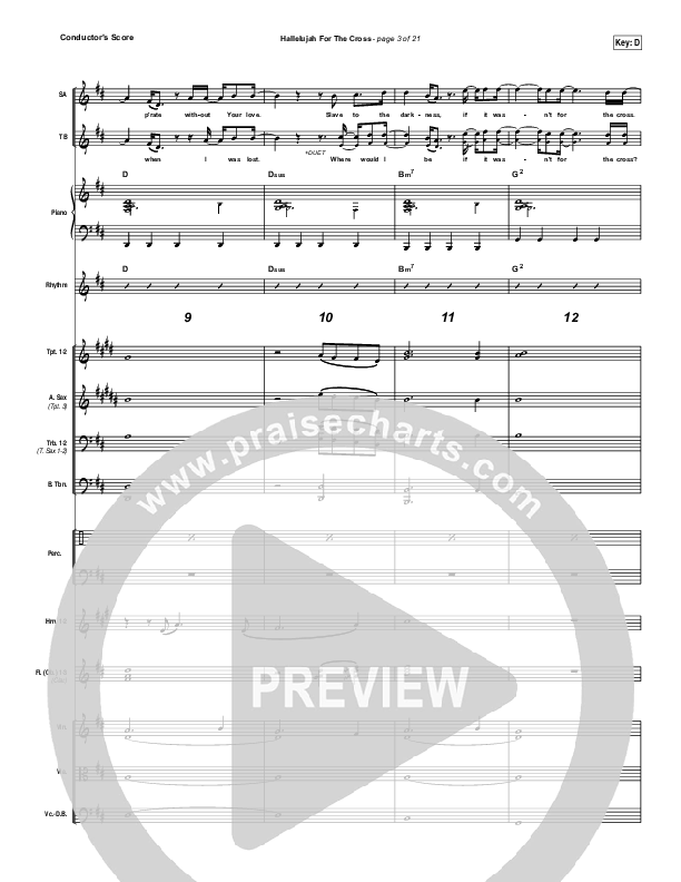 Hallelujah For The Cross Conductor's Score (Chris McClarney)