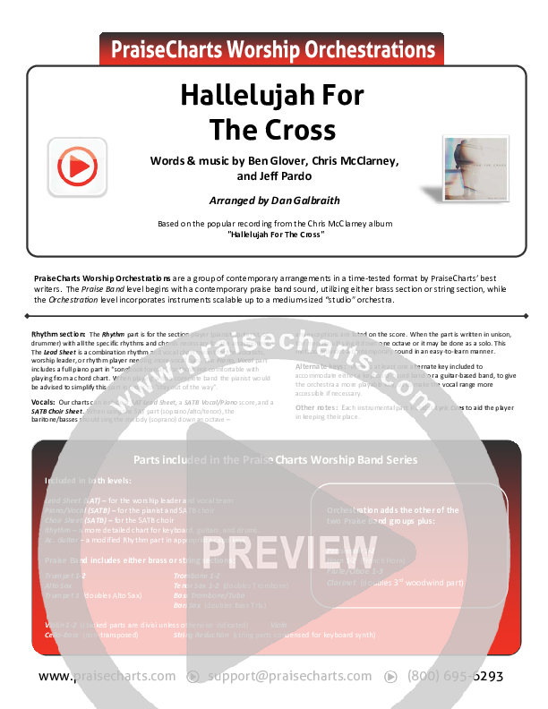 Hallelujah For The Cross Cover Sheet (Chris McClarney)
