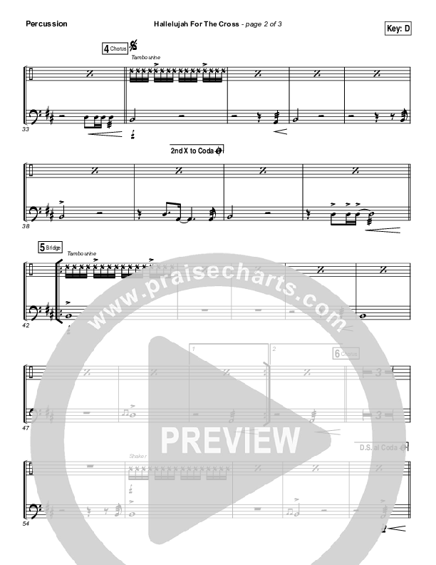 Hallelujah For The Cross Percussion (Chris McClarney)