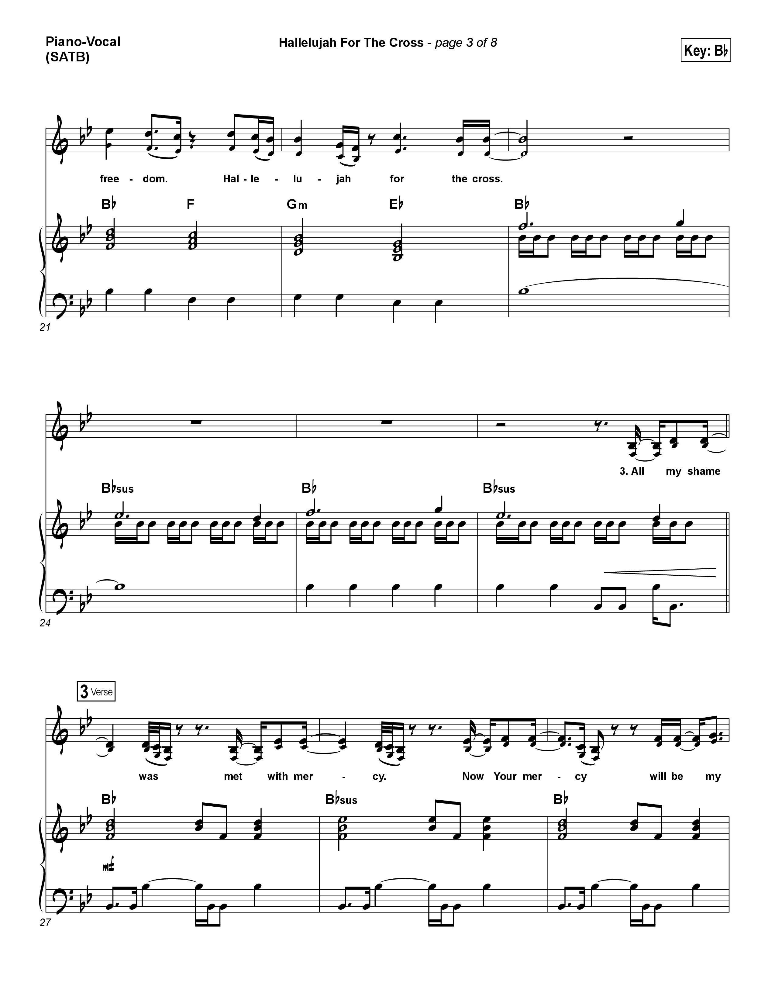 Hallelujah For The Cross Piano/Choir (SATB) (Chris McClarney)