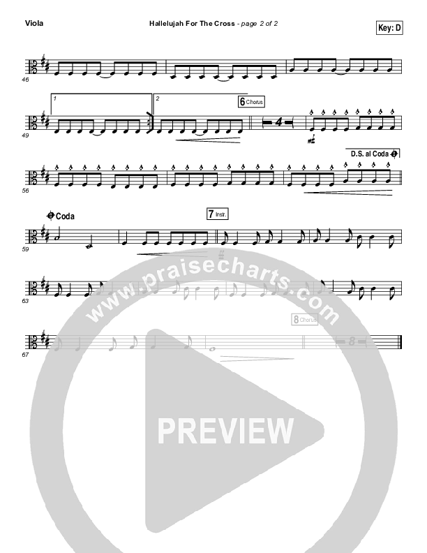 Hallelujah For The Cross Viola (Chris McClarney)