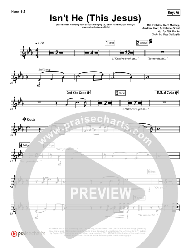 Isn't He (This Jesus) French Horn 1/2 (The Belonging Co)