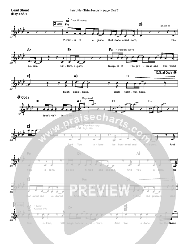 Isn't He (This Jesus) Lead Sheet (Melody) (The Belonging Co)