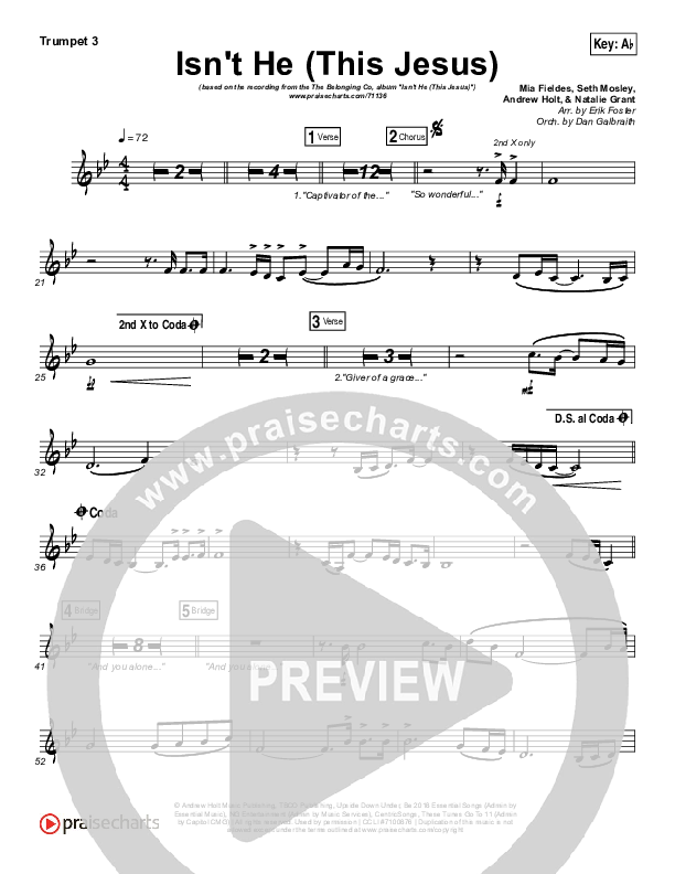 Isn't He (This Jesus) Trumpet 3 (The Belonging Co)