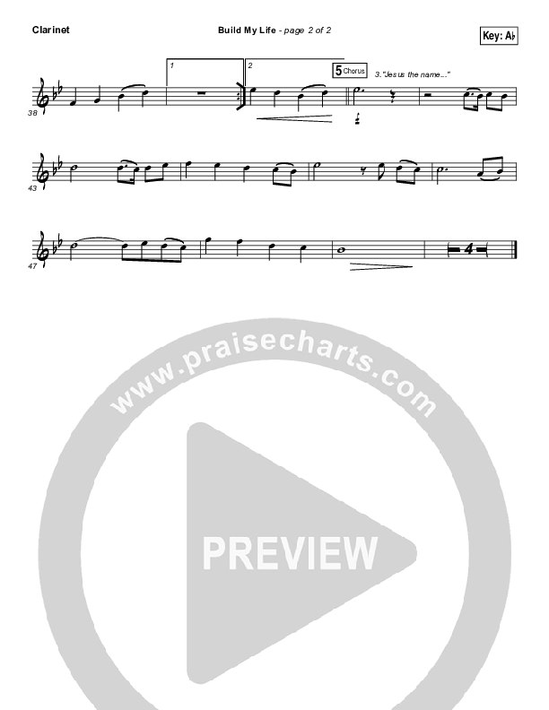 Build My Life Clarinet (Pat Barrett)