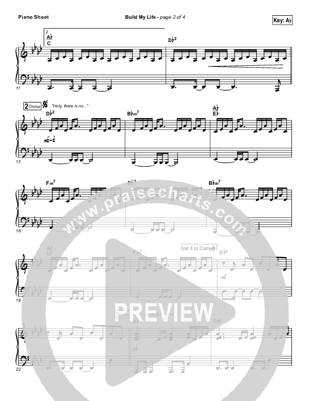 Build My Life Piano Sheet (Pat Barrett)