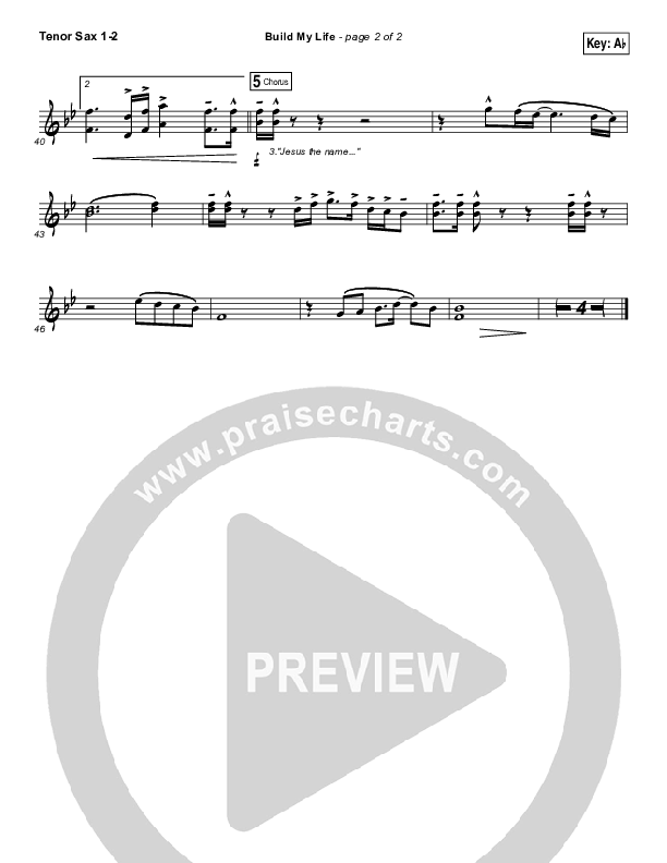 Build My Life Tenor Sax 1/2 (Pat Barrett)