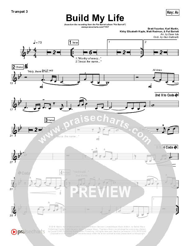 Build My Life Trumpet 3 (Pat Barrett)