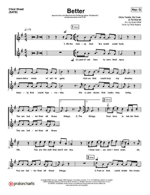 Better Choir Vocals (SATB) (Pat Barrett)