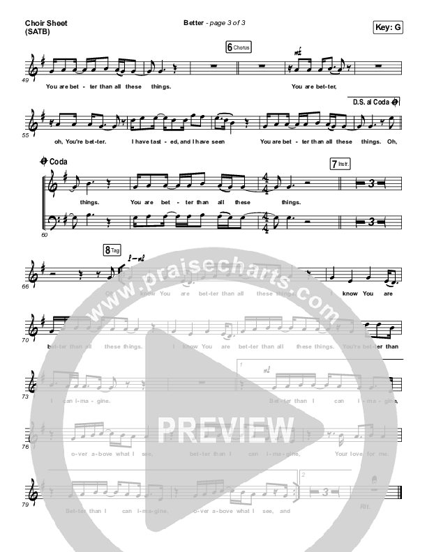 Better Choir Sheet (SATB) (Pat Barrett)