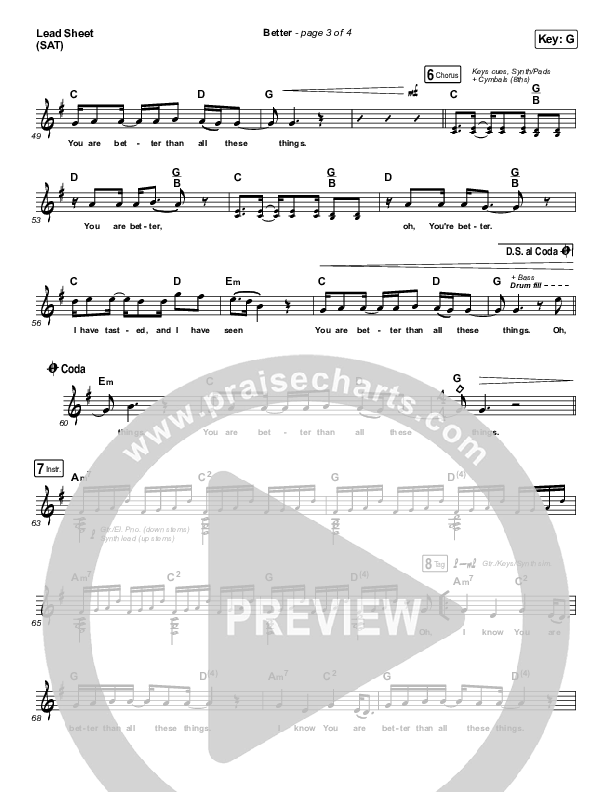 Better Lead Sheet (SAT) (Pat Barrett)