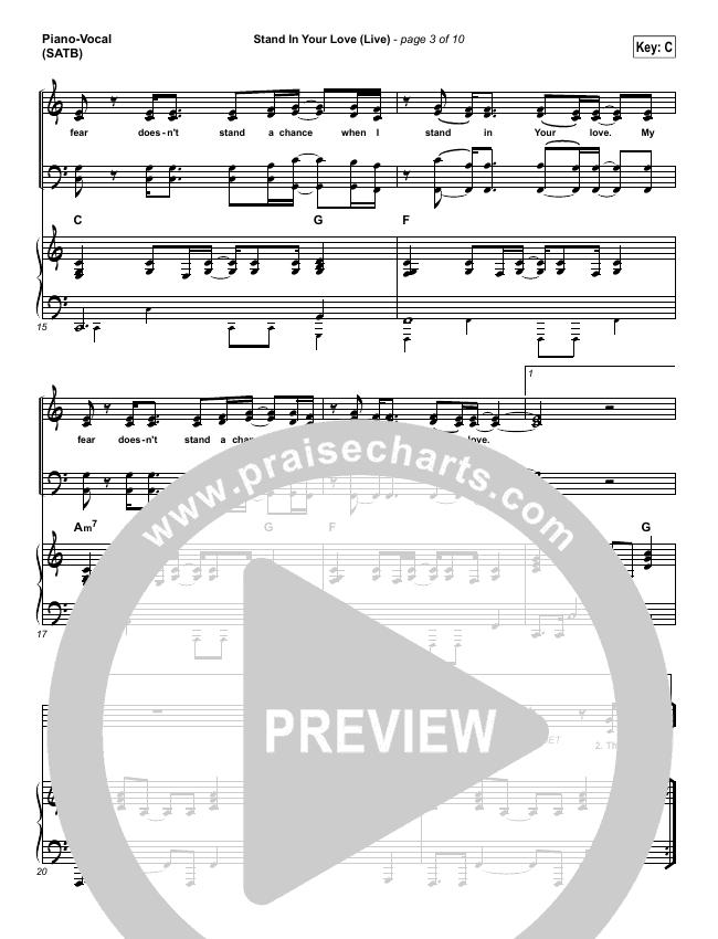 Stand In Your Love (Live) Sheet Music PDF (GATEWAY) PraiseCharts