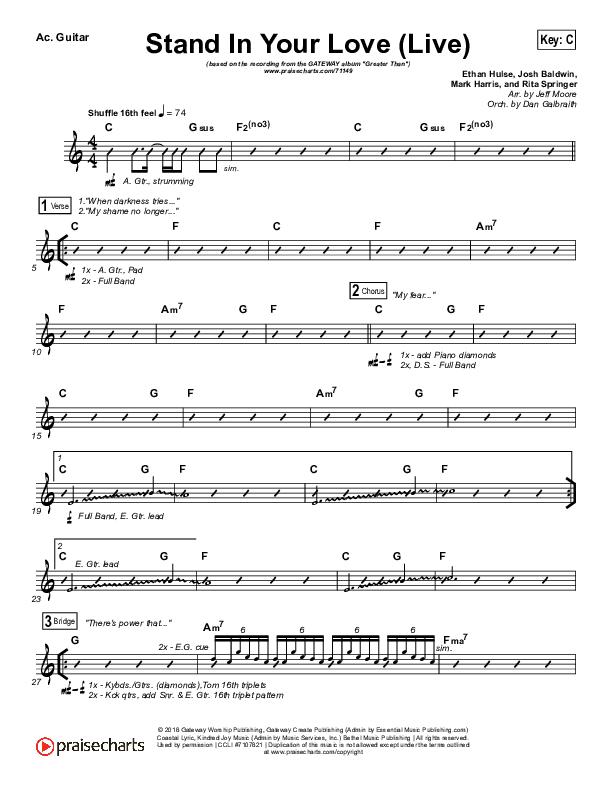 Stand In Your Love (Live) Acoustic Guitar (GATEWAY)