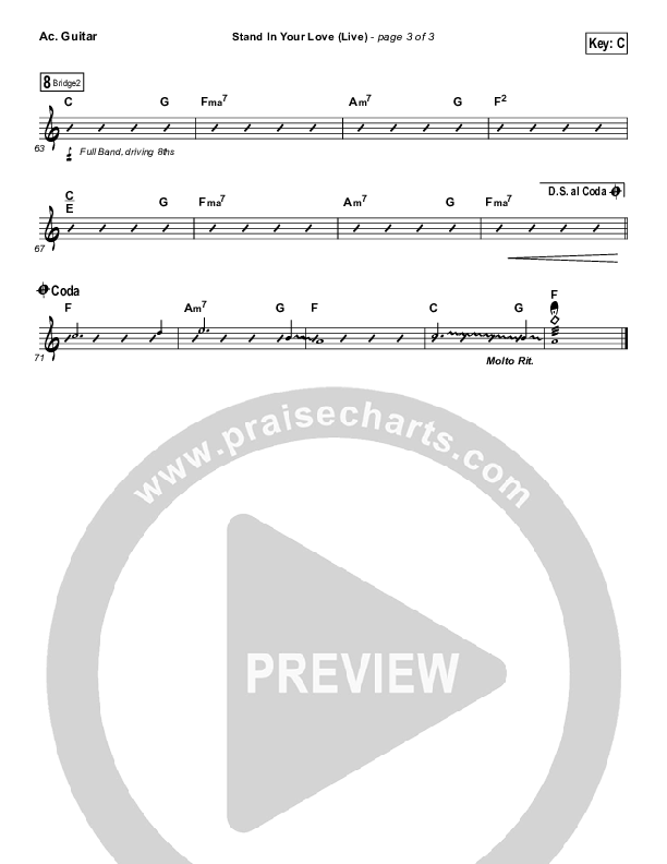 Stand In Your Love (Live) Acoustic Guitar (GATEWAY)