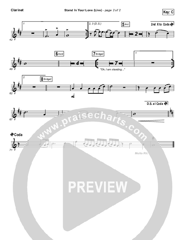 Stand In Your Love (Live) Clarinet (GATEWAY)