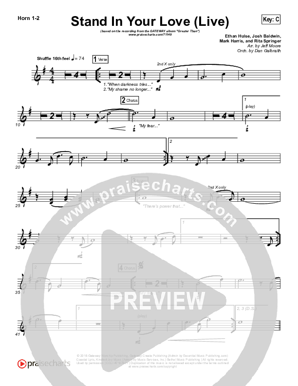 Stand In Your Love (Live) Brass Pack (GATEWAY)