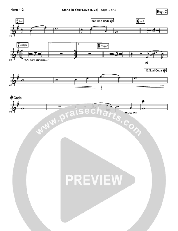 Stand In Your Love (Live) Brass Pack (GATEWAY)