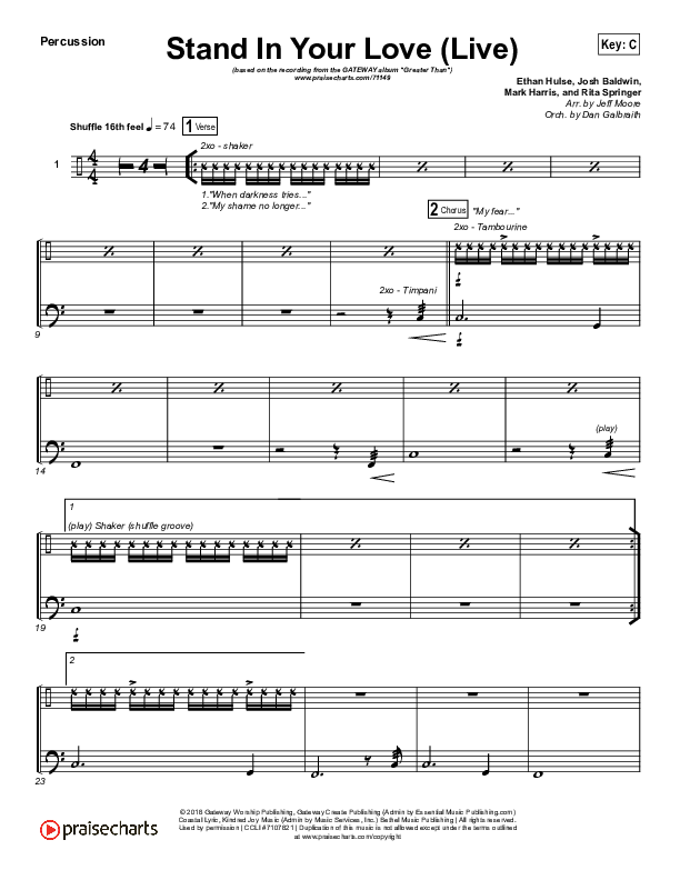 Stand In Your Love (Live) Percussion (GATEWAY)