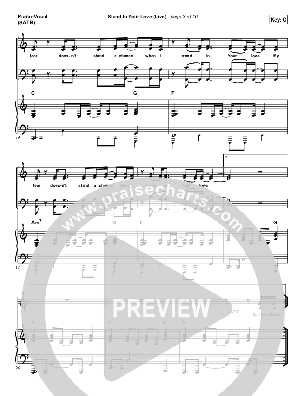 Stand In Your Love (Live) Piano/Vocal (SATB) (GATEWAY)
