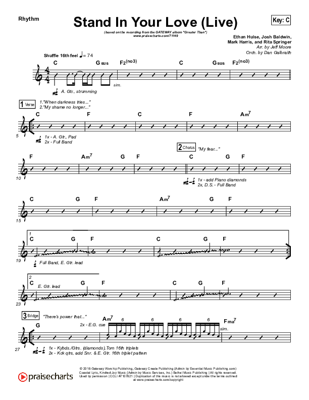 Stand In Your Love (Live) Rhythm Chart (GATEWAY)