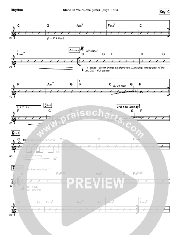 Stand In Your Love (Live) Rhythm Chart (GATEWAY)