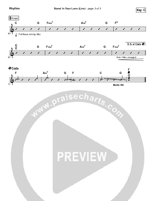 Stand In Your Love (Live) Rhythm Chart (GATEWAY)