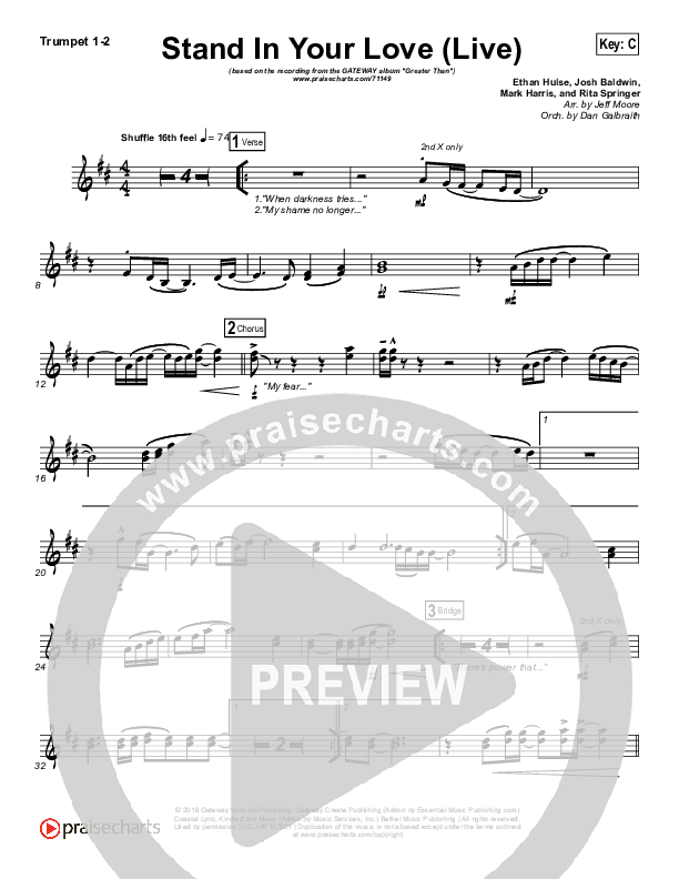 Stand In Your Love (Live) Trumpet 1,2 (GATEWAY)