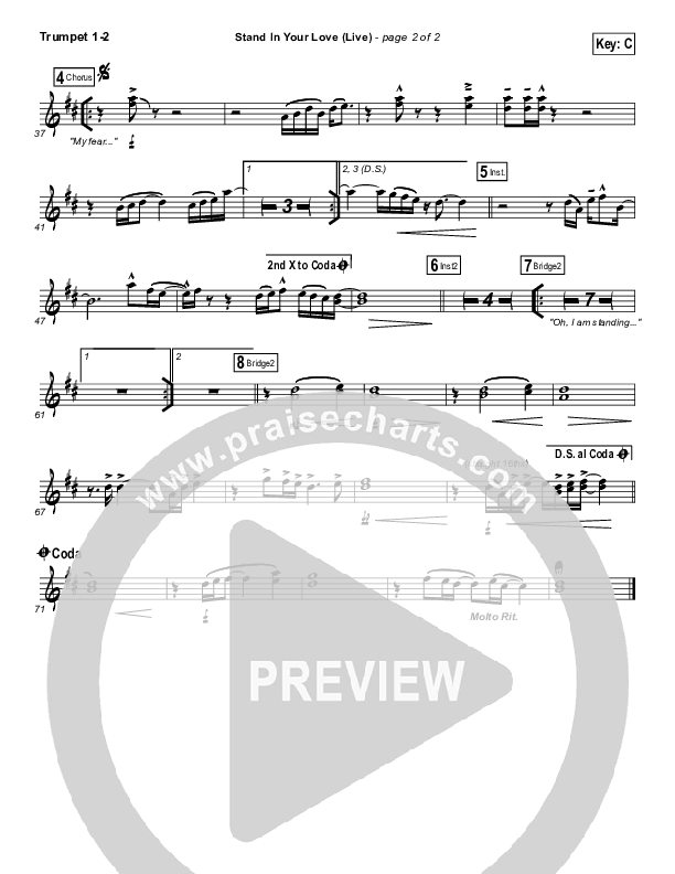 Stand In Your Love (Live) Trumpet 1,2 (GATEWAY)
