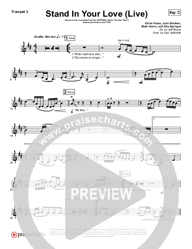 Stand In Your Love (Live) Trumpet 3 (GATEWAY)