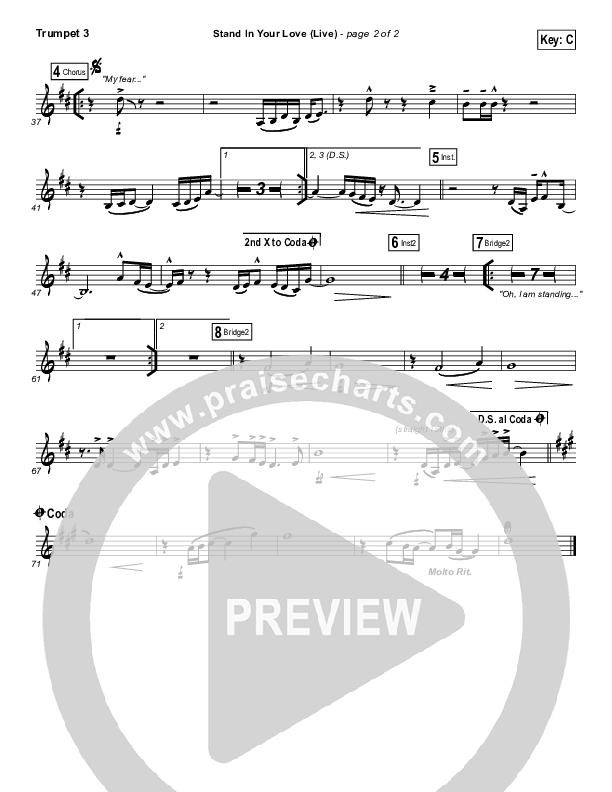 Stand In Your Love (Live) Trumpet 3 (GATEWAY)