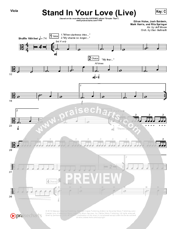 Stand In Your Love (Live) Viola (GATEWAY)