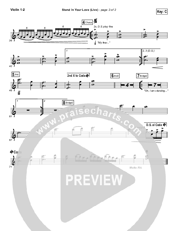 Stand In Your Love (Live) Violin 1/2 (GATEWAY)