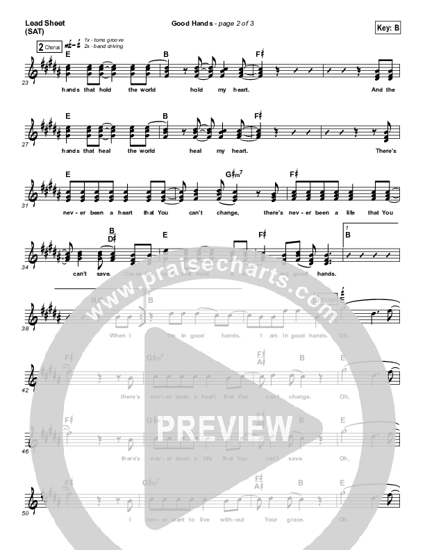 Good Hands Lead Sheet (SAT) (Finding Faith)