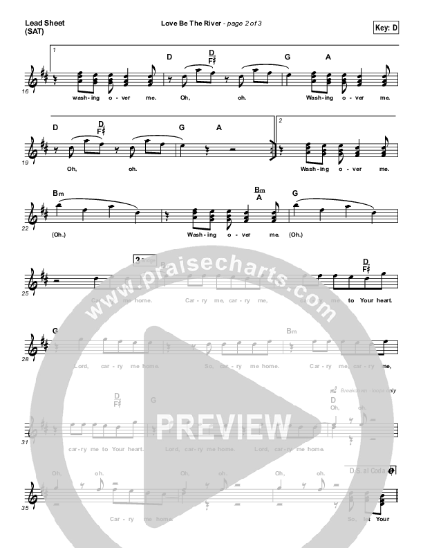 Love Be The River Lead Sheet (SAT) (Finding Faith)