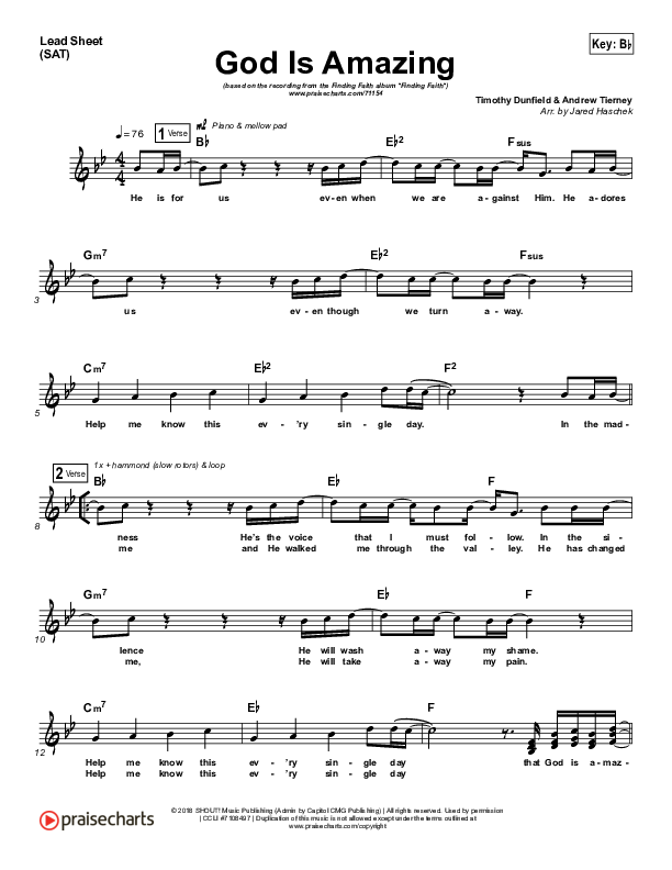 God Is Amazing Lead (SAT) (Finding Faith)