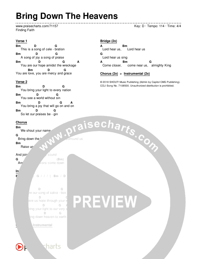 Bring Down The Heavens Chords & Lyrics (Finding Faith)