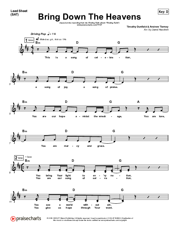 Bring Down The Heavens Lead (SAT) (Finding Faith)