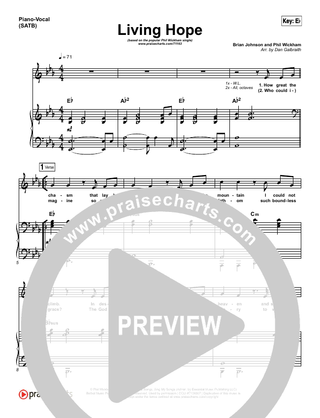 Living Hope Lead Sheet &amp; Piano/Vocal - Phil Wickham | PraiseCharts