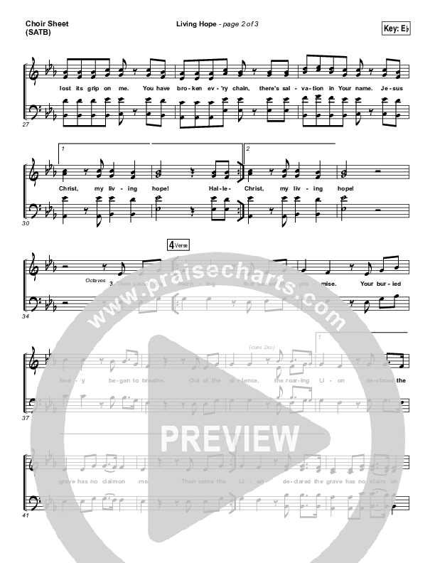 Living Hope Choir Sheet (SATB) (Phil Wickham)