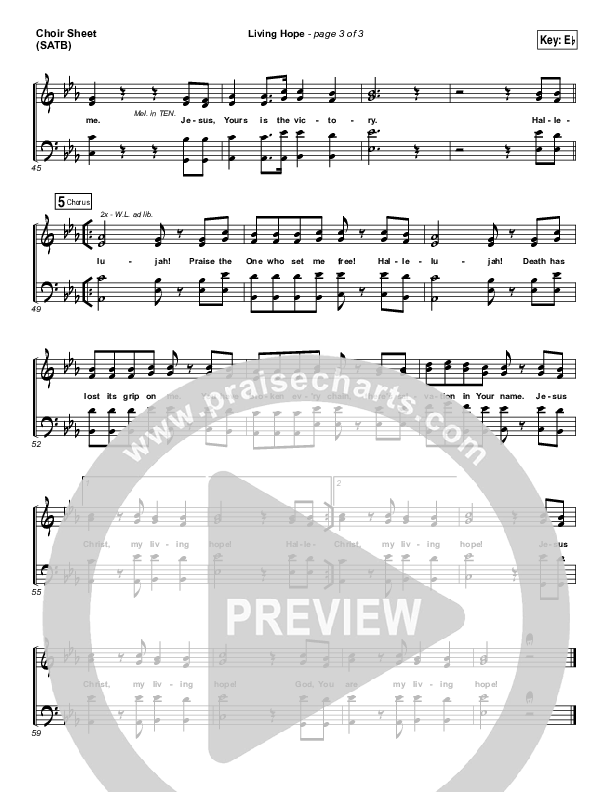 Living Hope Choir Sheet (SATB) (Phil Wickham)