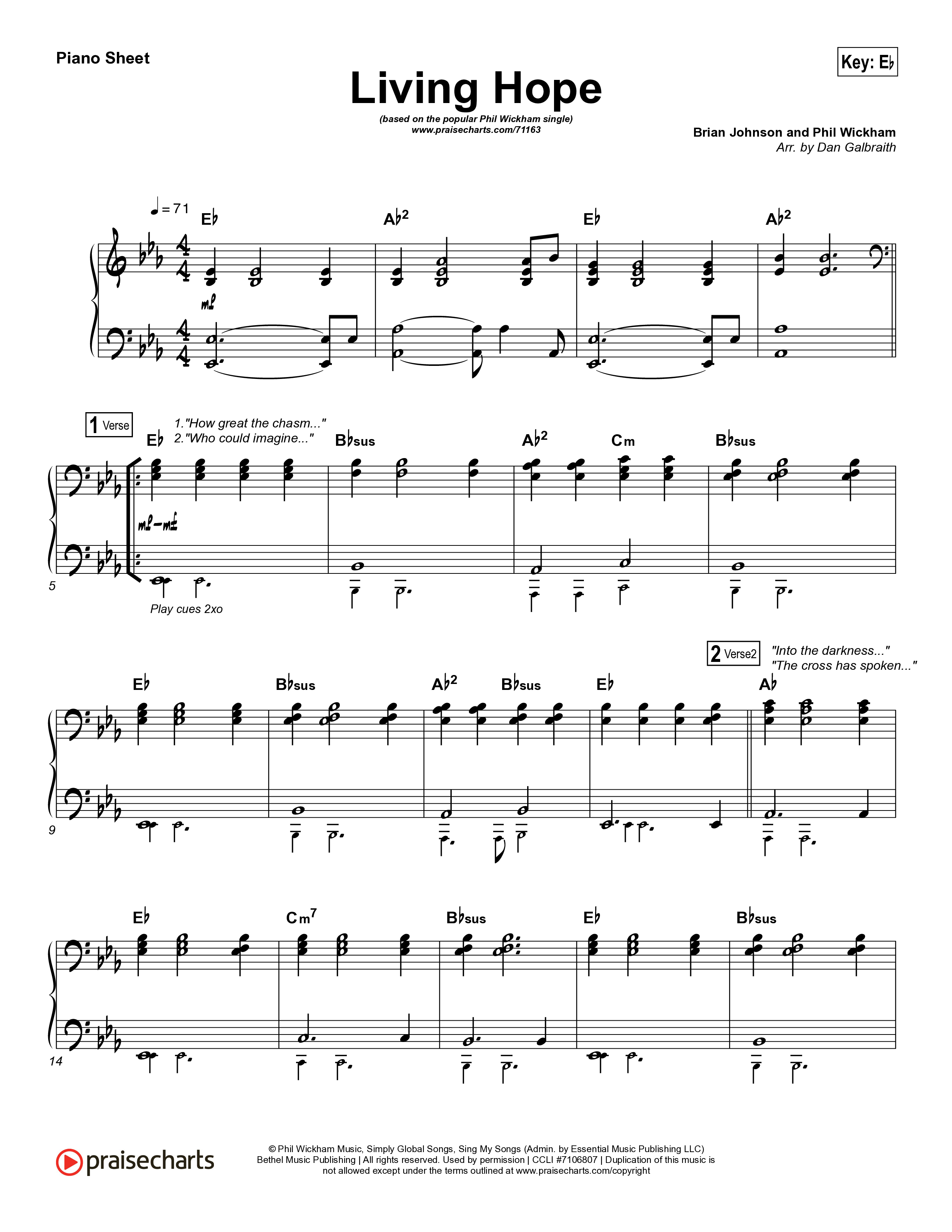 Living Hope Piano Sheet (Phil Wickham)