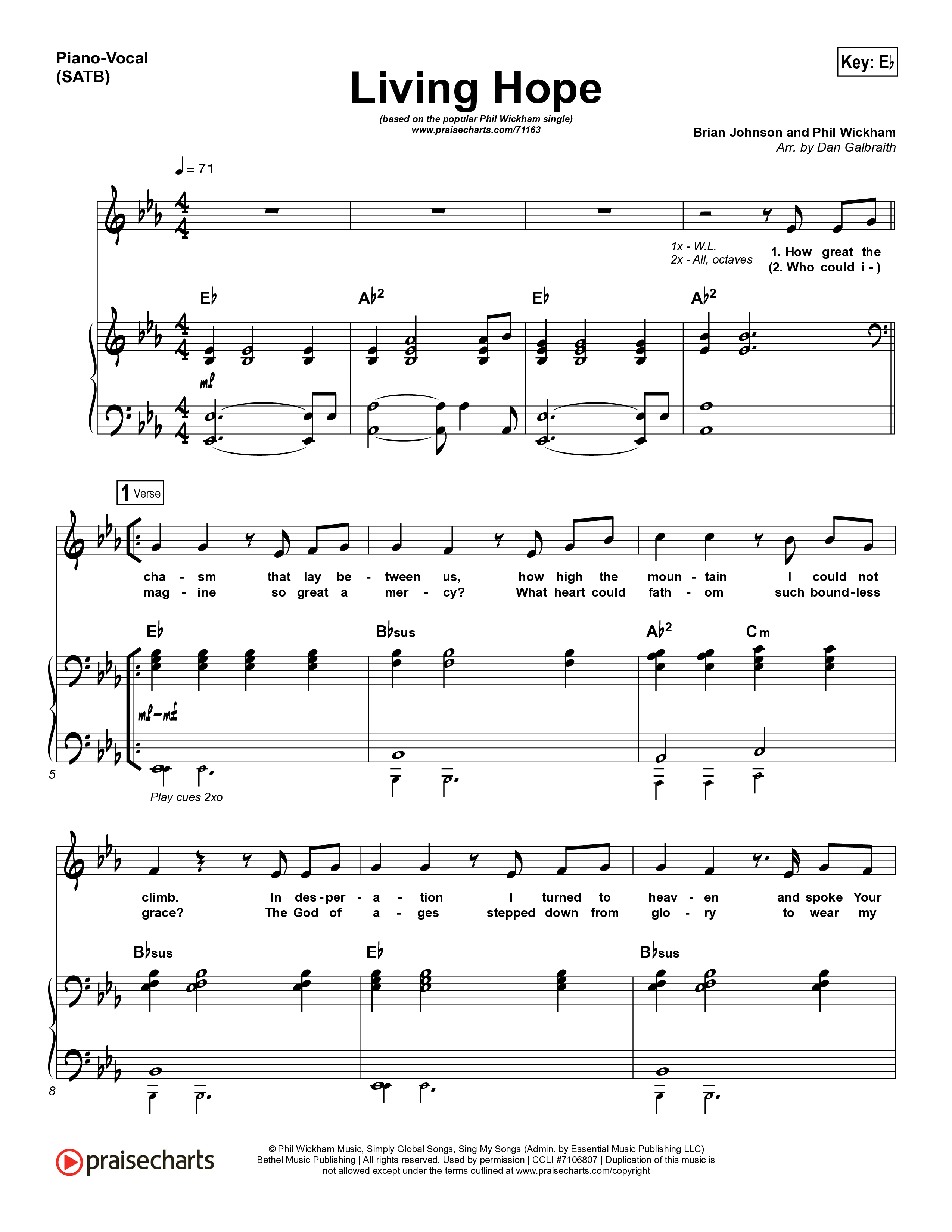 Living Hope Piano/Vocal (SATB) (Phil Wickham)