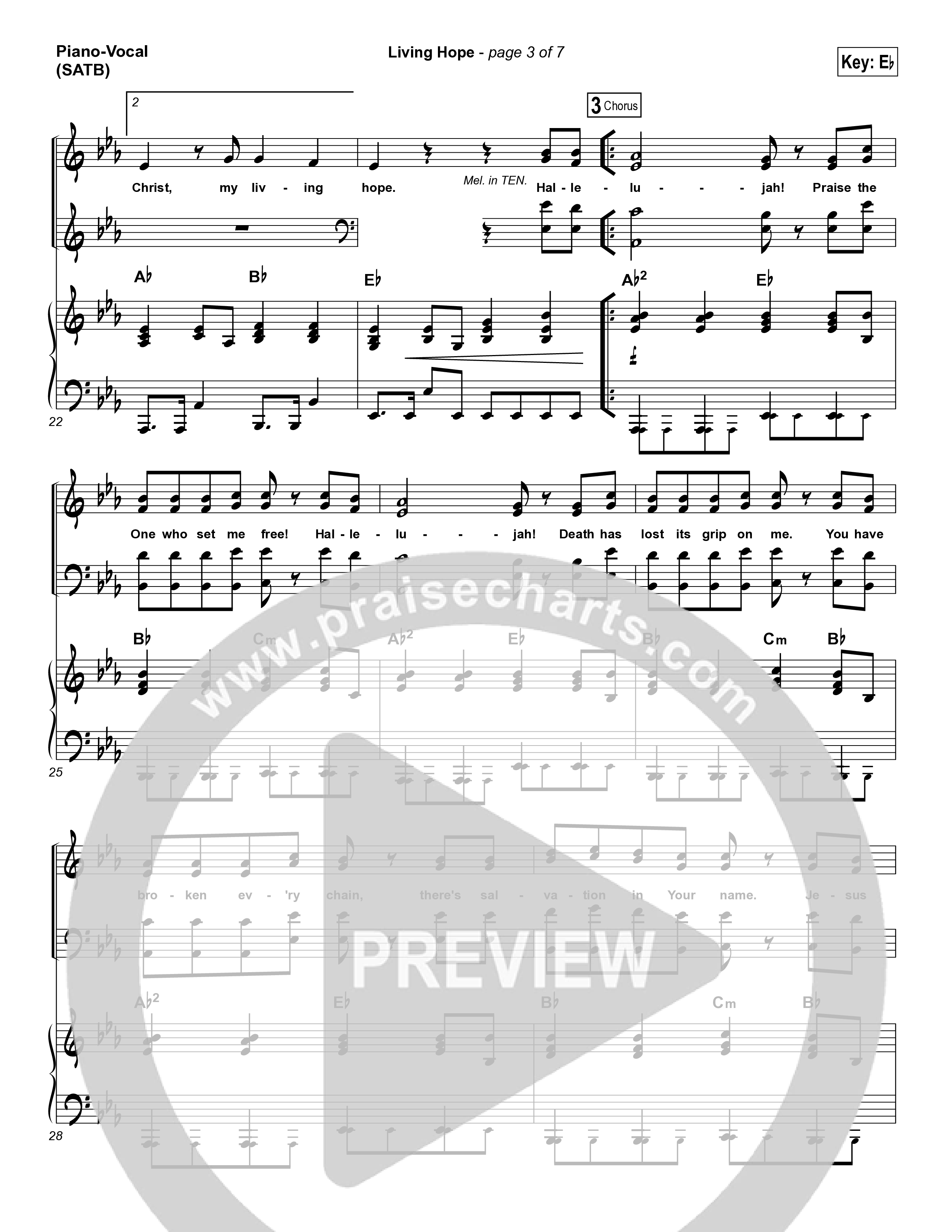 Living Hope Piano/Vocal (SATB) (Phil Wickham)