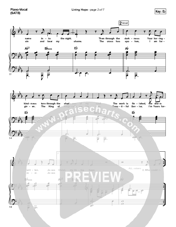 Living Hope Piano/Vocal (SATB) (Phil Wickham)