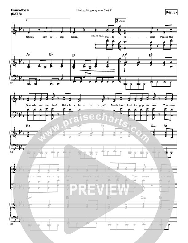 Living Hope Piano/Vocal (SATB) (Phil Wickham)