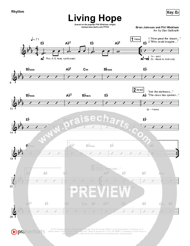 Living Hope Rhythm Chart (Phil Wickham)