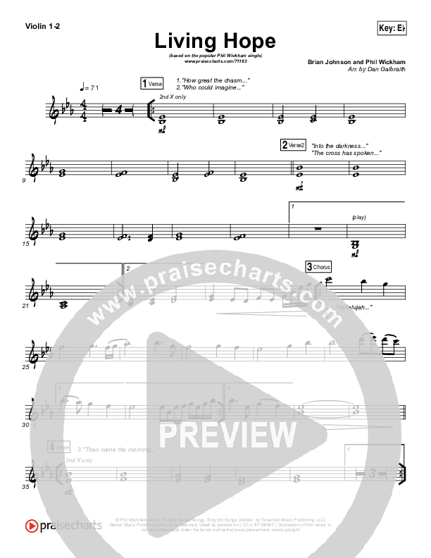 Living Hope Violin 1,2 (Phil Wickham)