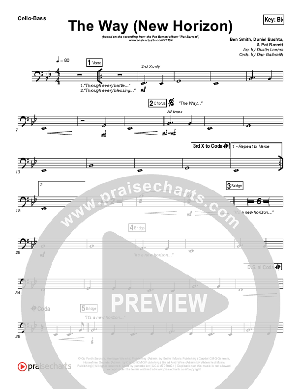 The Way (New Horizon) Cello/Bass (Pat Barrett)