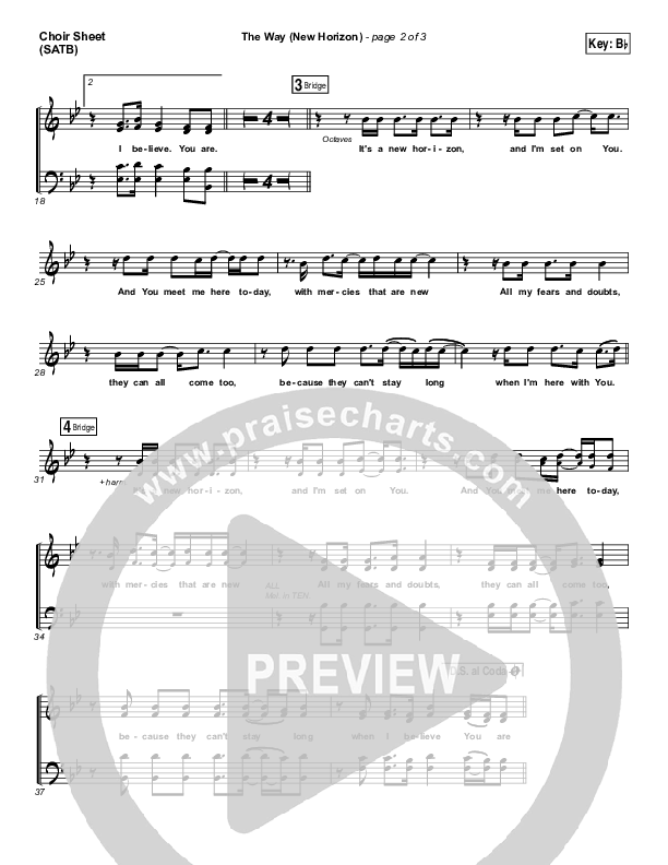 The Way (New Horizon) Choir Sheet (SATB) (Pat Barrett)