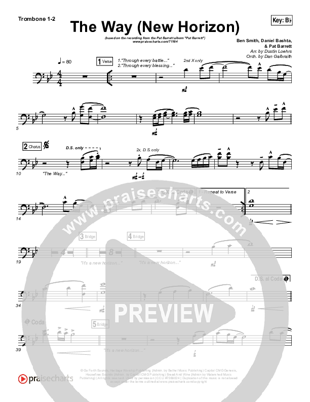 The Way (New Horizon) Trombone 1/2 (Pat Barrett)